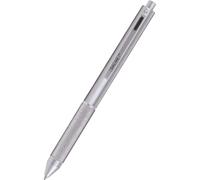 Stylo à bille - 4 en 1 - 3 couleurs + mine graphite - Embout gomme - Argent - On