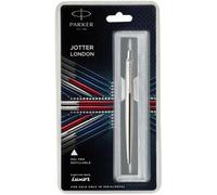 Stylo à bille à encre noire Parker Jotter Fine Point SS + recharge bleue grat...