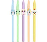 Stylo à bille à pointe moyenne Bic Cristal Pastel Figurines Encre bleue Modèle aléatoire