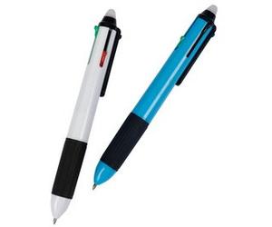 Stylo à bille à quatre couleurs, effaçable, présentoir