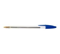 BIC Stylo-bille Cristal 16459 – Pointe moyenne 0,5 mm encre bleue corps transparent capuchon