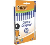 Stylo à bille - BIC - Cristal Original - Boîte de 10 - Couleur bleue - Pointe fine 0,32 mm