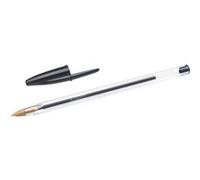 BIC Lot de 10 Stylos bille CRISTAL Rechargeable Pointe Moyenne Noir