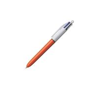 Stylo à bille - BIC - Rechargeable - Pointe fine - 4 couleurs - Corps orange
