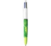 BIC 4 Couleurs Velours Stylos-Bille Rétractables Pointe Moyenne (10 mm) - Corps Assortis Motif Vie Marine Boîte de 12