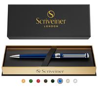 Stylo à bille - Bleu nuit - Finition chrome argenté - Avec recharge Schmidt et coffret cadeau