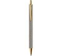 Stylo à bille - Corps raphia beige - Rétractable - Rechargeable - Encre bleue - Miquelrius