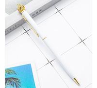 Stylo À Bille Couronne Métal Brillant, Beau Cristal, Boule Intéressante, Papeterie Scolaire Et De Bureau, 4 Pièces