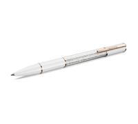 Stylo à bille Crystalline, Blanc, Placage de ton or rosé OS
