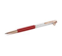 Stylo à bille Crystalline, Cloche, Laqué rouge, placage de ton or rose OS