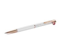 Stylo à bille Crystalline, Coccinelle, Blanc, Laqué rouge, placage de ton or rose OS
