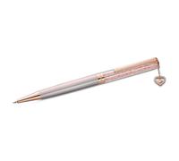 Stylo à bille Crystalline, Cœur, Ton or rose, Laqué rose, placage de ton or rose OS