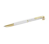 Stylo à bille Crystalline, Fer à cheval, Blanc, Laqué blanc, placage de ton or OS