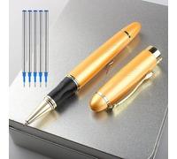Stylo À Bille De Luxe Avec Recharge D'encre, Stylo À Signature Blanc À Clip Doré De Style Classique, Fournitures De Bureau D'affaires