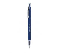 Stylo à bille en aluminium recyclé moderne personnalisé avec clip transparent, bouton poussoir, recharge d'encre bleue jumbo, stylo d'écriture cylindrique pour bureau, école et usage promotionnel