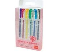 Stylo à bille Set 6 mini stylo gel paillette
