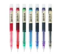 Stylo À Bille Liquide Coloré, Ensemble De 6 Ou 7 Pièces, 0.5mm, Pointe Fine Précise, Pointe D'aiguille, Technologie De Pointe Lisse
