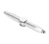 Stylo à Bille Lumineux du Bout des Doigts avec Stylo Lumineux LED pour Soulager le Stress, l'anxiété et l'écriture Multifonction avec Rotation et Design Portable (SILVER)