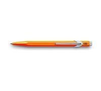 Stylo À Bille - Orange Fluo - Métal - Encre Bleue - Pointe Moyenne - Caran D'ache - 849