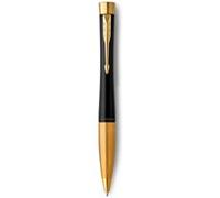 Parker Stylo-bille Urban Core Twist Noir mat, finitions dorées, pointe M, recharge d’encre bleue