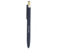 Stylo à bille personnalisé doux au toucher avec bouton poussoir en bambou | Corps en aluminium recyclé | Stylo d'écriture à encre bleue avec stylet pour écran tactile et recharge Jumbo