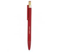 Stylo à bille personnalisé doux au toucher avec bouton poussoir en bambou | Corps en aluminium recyclé | Stylo d'écriture à encre bleue avec stylet pour écran tactile et recharge Jumbo