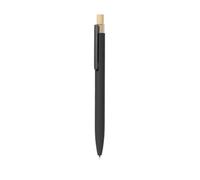 Stylo à bille personnalisé doux au toucher avec bouton poussoir en bambou, recharge jumbo, stylo d'écriture à encre bleue, compatible avec gravure laser, clip en métal