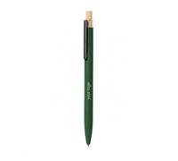 Stylo à bille personnalisé doux au toucher avec bouton poussoir en bambou, recharge jumbo, stylo d'écriture à encre bleue, compatible avec gravure laser, clip en métal
