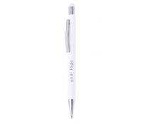 Stylo à bille personnalisé en aluminium recy vec finition en caoutchouc doux au toucher, recharge d'encre bleue jumbo, stylo rétractable à bouton-poussoir, stylo de bureau respectueux de