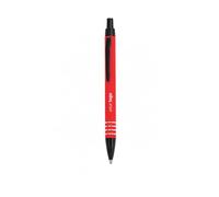 Stylo à bille personnalisé en aluminium recy vec recharge jumbo, encre bleue, stylo d'écriture à bouton-poussoir avec bordure noire et anneaux argentés pour bureau, école et entreprise