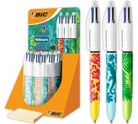 Stylo à bille rétractable BIC 4Colours Velours Présentoir de comptoir 30 stylos
