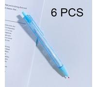 Stylo À Bille Roulante En Cristal Diamant, Stylo À Gel, Transparent, À Pression, Avec 0,5 Aiguille, Noir, Fournitures Scolaires, Papeterie De Bureau, 6 Pièces