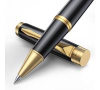 Stylo à bille - Superbe stylo à bille de luxe laqué noir, meilleur coffret cadeau pour homme et femme, bureau, Noël, jolis stylos classiques, stylo à bille rechargeable avec coffret cadeau - Noir