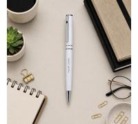 Stylo à bille torsadé élégant en aluminium recy vec finition mate, recharge d'encre bleue jumbo, stylo d'écriture cylindrique pour bureau, entreprise et usage promotionnel