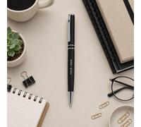 Stylo à bille torsadé élégant en aluminium recy vec finition mate, recharge d'encre bleue jumbo, stylo d'écriture cylindrique pour bureau, entreprise et usage promotionnel
