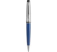 Stylo à bille Waterman Expert Deluxe Laque métallique Capuchon métal Recharge bleue Pointe moyenne Bleu Bleu G