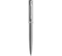 Waterman Impression Stylo bille | Pointe moyenne avec recharge d'encre bleue | Acier inoxydable avec garniture plaquée palladium | Boîte cadeau