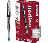 Stylo à boules de roulettes - Stylo à encre liquide - Écriture professionnelle - Conception sécuritaire de l'aéronef - 12 Pcs - Bleu