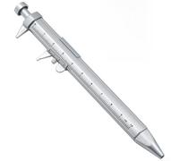 Stylo à coulisse avec encre gel de 0,5 mm pour mesurer la longueur et l'épaisseur, règle en plastique portable pour le bureau et l'école, option de recharge bleue incluse, échelle claire jusqu'à 100