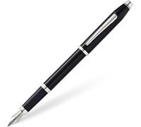 Stylo À Encre Cross Century II Noir À Nib Moyen Avec Chrome