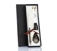 Stylo À Encre En Acier Inoxydable 2/5, 1 Ensemble, Vintage, Calligraphie, Plume, Stylo À Encre, Poignée Sculptée Européenne