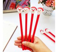 Stylo À Encre Gel, 0.5mm, 4 Pièces/Lot, Dessin Animé Père Noël Rouge, Noir, Cadeau Promotionnel, Papeterie Fournitures Scolaires Et De Bureau