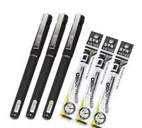Stylo À Gel 1.0mm Haute Capacité, Recharge D'encre Noire, Stylo Neutre, Fournitures De Bureau Et D'école Pour Écriture, 3 Pièces/Lot