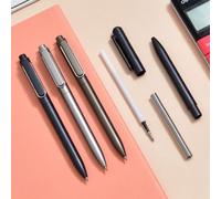 Stylo À Gel Portable Noir, 3 Pièces/Lot, 0.5mm, Pour Signature, Fourniture Scolaire Et De Bureau, Cadeau Promotionnel