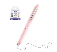 Stylo à plume jetable, calligraphie de luxe, plume manuelle | Pointe fine de 0,38 mm, débit d'encre uniforme | Corps en métal robuste avec 5 cartouches rechargeables | Extensible élégant pour Kall