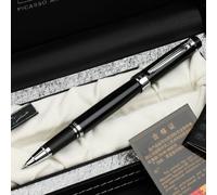 Stylo À Roulettes Picasso 917 Pimio Émotion Of Rome, Noir Avec Clip Doré, Feuille De Cuivre Au Phosphore De Qualité, Boîte En Option, Stylos À Encre