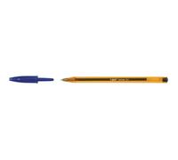 Stylo bille Bic Cristal Original Fine à capuchon pointe 0,8 mm - écriture fine - bleu