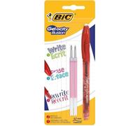 Stylo BIC - Roller+2 Recharges Illusion Rouge - Bille - Rechargeable - Non Effaçable