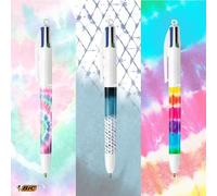 Blister de 3 Stylos à bille Bic 4 Couleurs Décors Série Retro Lines Multicolore E