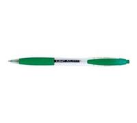 Stylo-bille bic atlantis écriture moyenne 0.5mm encre douce bille réctractable corps cristal clip grip préhension vert